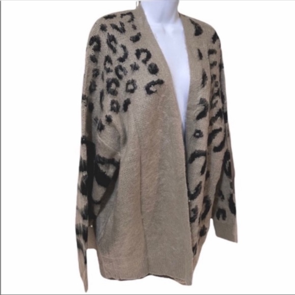 EASEL Animal mohair knitted cardigan sweater 1X - Picture 5 of 8